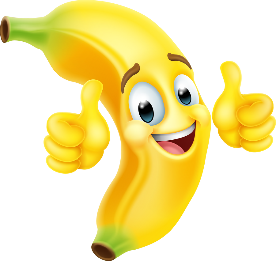 Banana Fruit Cartoon Character Emoji Mascot